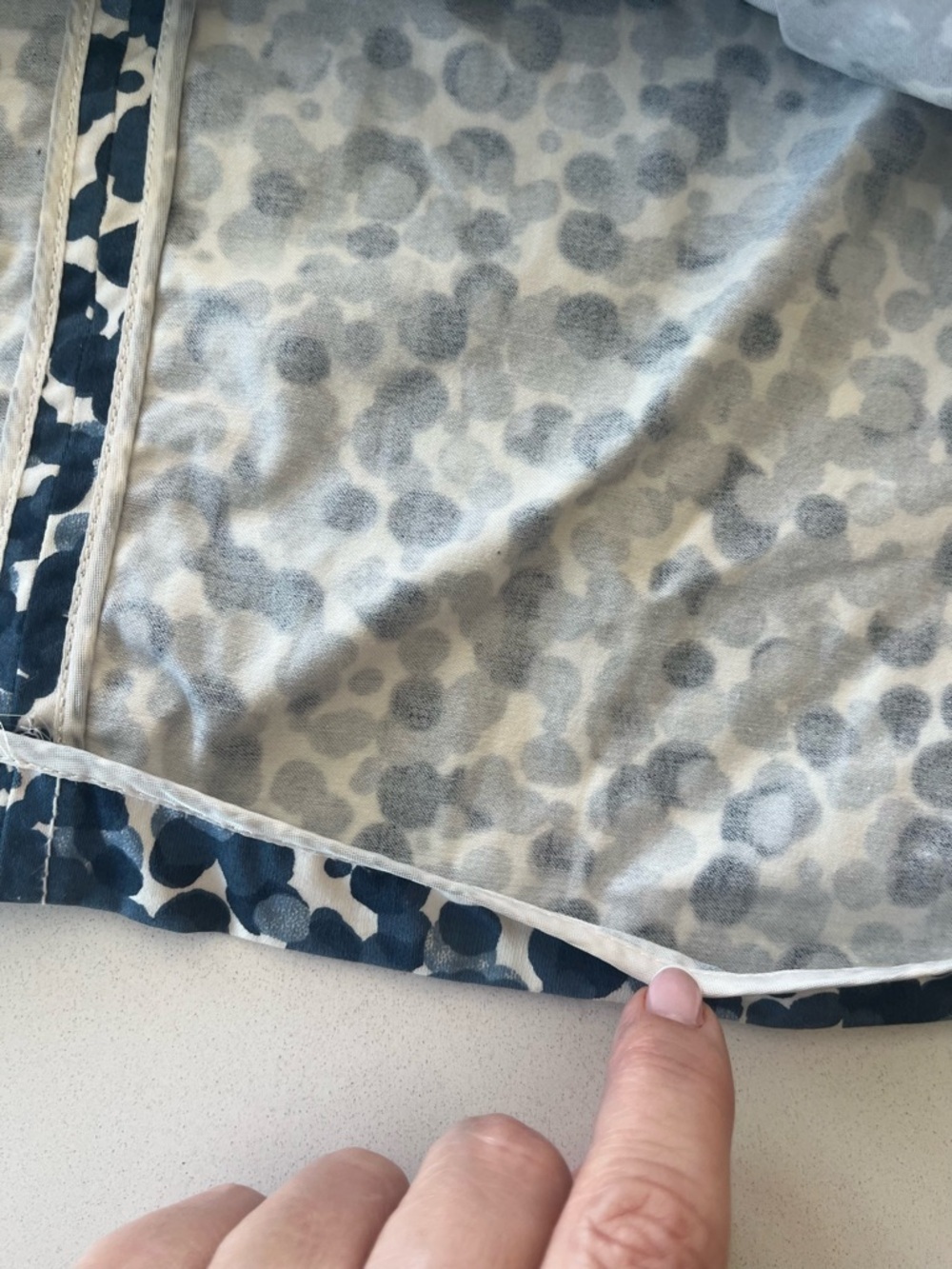 CH Carolina Herrera Blue Abstract Polka Dot Print A-Line Knee Length Skirt, 10 - Picture 8 of 8
